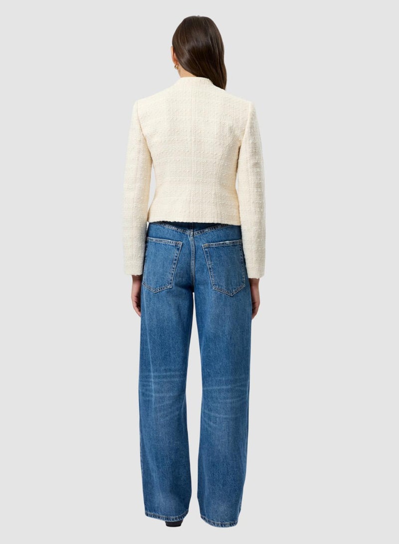 French Connection Structured Tweed Slim Fit Jacket - Image 3